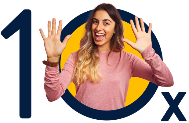 woman showing all 10 fingers